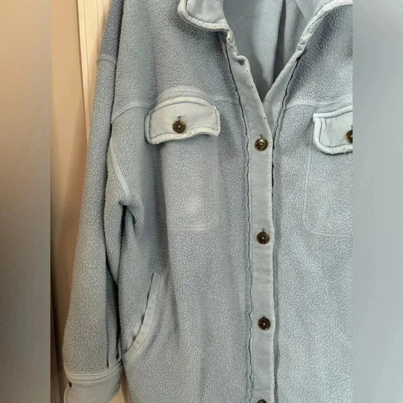 Free People Light Blue Oversized Jacket - Picture 11 of 12